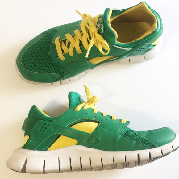 nike huarache yellow green